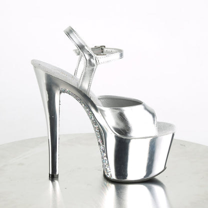 Pleaser Sky-309TTG Plateau-Sandalette Silber/Silber-Chrom – Ansicht 5