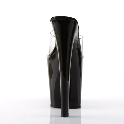 Pleaser Flamingo-801 Plateau-Pantolette Transparent/Schwarz – Ansicht 4