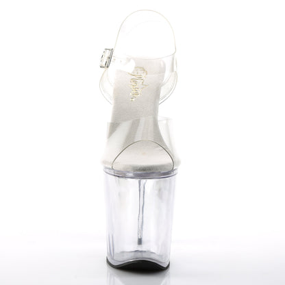 Pleaser Flamingo-808 Plateau-Sandalette Transparent – Ansicht 2