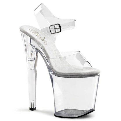 Pleaser Flamingo-808 Plateau-Sandalette Transparent – Ansicht 1